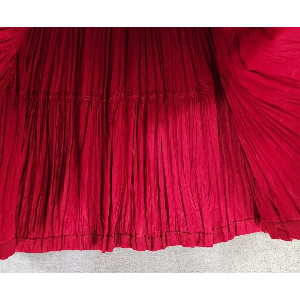 Stonebridge Skirt Womens Large Red Pleated Studded Boho 80s Retro Vintage Midi - Picture 8 of 10